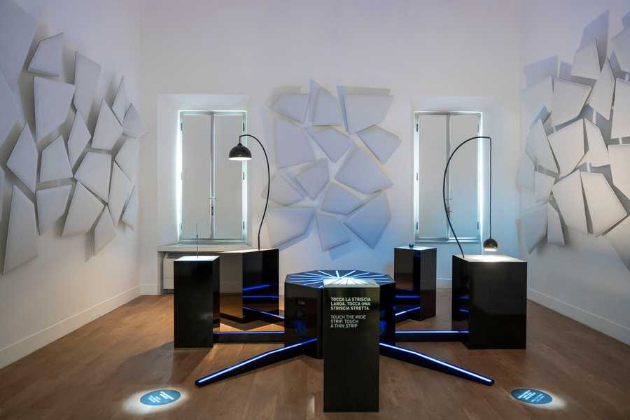 Cave of Sounds exhibited at Milan Museum of Science and Technology, shown here with no participants. Photo: Elena Galimberti