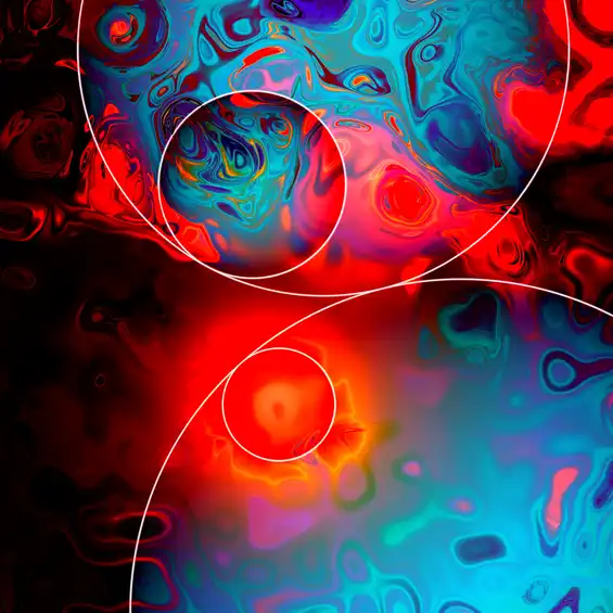 A single render of the generative artwork "What seem'd corporal melted as breath into the wind."