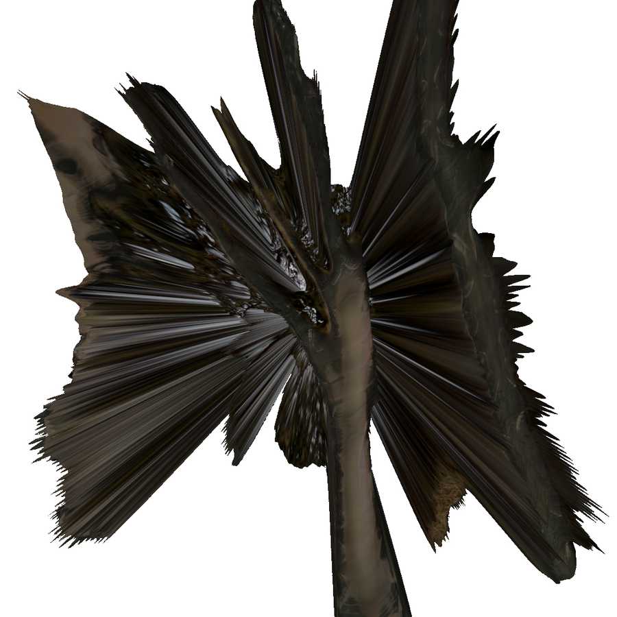 AI rendered 3D model from SELF ABSORBED by Tim Murray-Browne showing a distorted tree